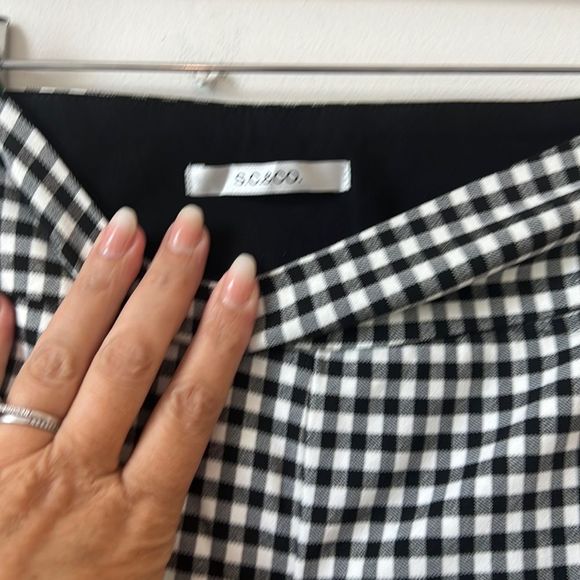 Women's Black and White Checkered Pants - Picture 4 of 10